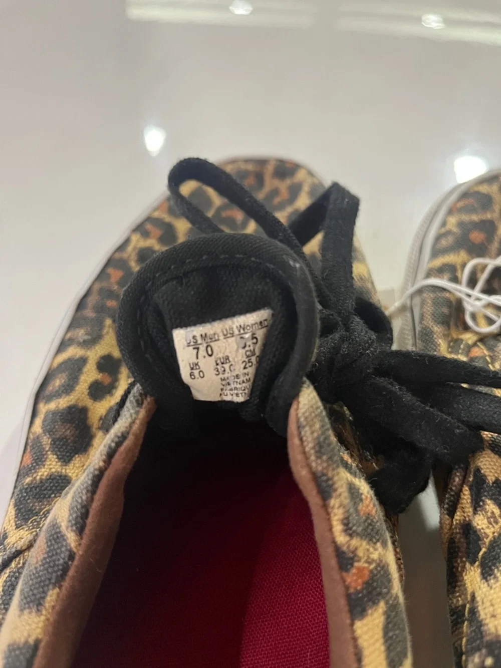 Vans Leopard Print Canvas Sneakers - Brown/Black - Picture 2 of 4